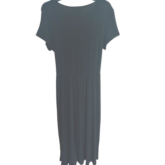 2/$25 Shelby Palmer M Black Wrap Midi Wide Leg Romper - Picture 3 of 12